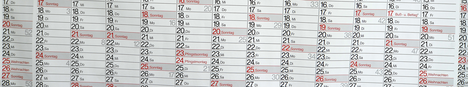 Kalender mit Monatsauflistung ©DLR